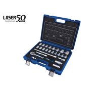 Laser Tools Set Di Bussole 1/2" D 25 Pezzi 6 Lati Standard 10-32mm 9327