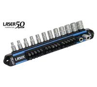 Laser Tools Set Di Bussole 1/4" Con Inserti Torx E Esagono 44 Pezzi 9329