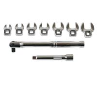 Laser Tools Set Di Chiavi Crows Foot Per Flare Nut 1/4"D 9 Pezzi 7-14mm 7294