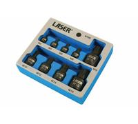 Laser Tools Spline Socket Bit Set 1/4-3/8-1/2 basso profilo finitura nera 6725