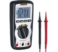 Laserliner Multimetro digitale Compact, con auto-range, misurazione AC/DC, capacità, frequenza, test diodi, passaggio con segnale acustico, allarme vibrazionale