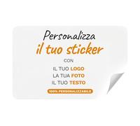 LASERO' 100 Adesivi Personalizzati Rettangolari 8,5x5,5cm | Sticker Personalizzati con Logo, Testo e Immagine | Etichette Personalizzate per Auto, Moto, Vestiti e Prodotti