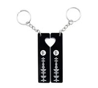 LASERO' Portachiavi Personalizzato Coppia - Portachiavi Spotify Codice Canzone Personalizzato - Plexiglass Nero Stampa UV - Idea Regali di Coppia, Anniversario per Lui e Lei