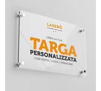 LASERO' Targa Personalizzata in Plexiglass 15x20cm- Targa Personalizzata da Esterno per Studio, Attività, Ristorazione, Hotellerie, Casa Vacanze, Cin con Logo Personalizzato