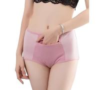 LaseVe Comfort Tasca Nascosta Mutandine per Le Donne Stash Intimo con Cerniera Boxer in Cotone Mutande 3 Confezioni (Color : Pink-2, Size : XXL)