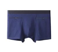LaseVe Confezioni 3/6 Uomo Confortevole Biancheria Intima con Tasca Segreta Nascosta Mutande Viaggio A Prova di Borseggiatore Boxer (Color : Blue-6 Packs, Size : S)