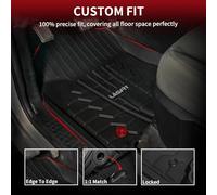 LASFIT Tappetini per Dodge Ram 1500/2500/3500 Crew Cab 2013-2018, 2019-2022 Ram 1500 Classic Crew Cab All Weather Custom Fit Car Floor Liners 1st & 2nd Row, Nero