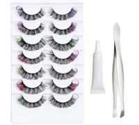 Lash Clusters, 7-Pair Multicolor Natural-Look Cluster Lashes, Lightweight Beauty Tools Accessories, Perfect for Teens, Girls, Youth, Party, Evening, and Photoshoot Makeup Looks