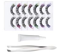 Lash Clusters Kit, Multicolor Lash Extensions, 7-Pair Set, Lightweight and Easy to Apply, Quick and Precise Application, Eye Makeup, for Celebrations Photoshoots or Everyday Wear