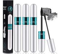Lash Cosmetics Vibely Mascara,4D Silk Fiber Lash Mascara,2 in 1 Thrive Mascara for Natural Lengthening and Thickening Effect,All Day Exquisitely Full, Long, Thick, Smudge-Proof Eyelashes (3 Pcs)