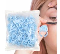 Lash Glue Rings - 100-Piece Smart Glue Cups 0.91x0.51in | Adjustable Ģlue Holder For Eyelash Extensions | Professional PP Material Pigment Cups For Nail Enhancement And