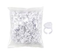 Lash Glue Rings - 100-Piece Smart Glue Cups 0.91x0.51in | Adjustable Ģlue Holder For Eyelash Extensions | Professional PP Material Pigment Cups For Nail Enhancement And