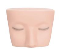 Lash Mannequin Head with 3 Lash Layers,Soft Touch Silicone Eyelash Extensions Training Head,Removable Flat Head Head for Eyelash Extensions Practice,Makeup (Colore della pelle bianca)