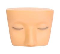 Lash Mannequin Head with 3 Layer Realistic Eyelashes, Silicone Eyelash Practice Head for Beginners, Soft Reusable Mannequin Face for Lash Extension Training and Salon Display (Pelle gialla)