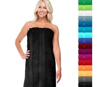 Lashuma Asciugamano spa 100x200 cm Linz, Telo mare spugna Nero, Asciugamano 100% cotone
