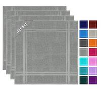 Lashuma Set di 4 asciugamani per cucina da appendere - strofinacci in 100% cotone, Grigio pietra, 50 x 50 cm
