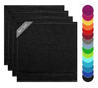 Lashuma Strofinacci cucina cotone Neri, Set strofinacci 50x50cm Linz, 4 Panni cucina