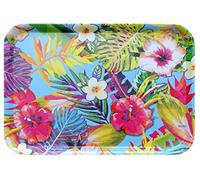 Lashuma Vassoio da pranzo in plastica motivo: tropicale, grande vassoio di servizio italiano, vassoio da caffè rettangolare 45 x 31 cm
