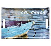Lashuma Vassoio da tavola blu motivo: mare, vassoio da cucina stampato, 47 x 31 cm, vassoio rettangolare
