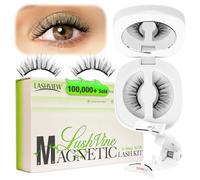 LASHVIEW Ciglia magnetiche morbide con applicatore, ciglia magnetiche riutilizzabili, aspetto naturale, senza bisogno di colla, antivento e impermeabili per un comfort tutto il giorno (L01)