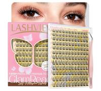 LASHVIEW Ciglia pre-incollate, ciglia autoadesive da 10-16 mm, con pinzette per ciglia, senza colla necessaria, kit di extension per ciglia fai da te, 120 pezzi (A01)