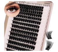 LASHVIEW Cluster Lashes D Curl Volume Eyelash Clusters 9-16 mm Mix SilkPlush Soft Fluffy DIY Cluster Eyelash at Home Style W03