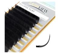 LASHVIEW Ellipse Flat Eyelash Extension per ciglia individuali, 0,15 mm C Curl 14 mm, extension semi-permanente, luce estremamente morbida