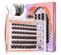 LASHVIEW Set di extension per ciglia autoadesive da 10 - 16 mm, con pinzetta per ciglia, senza colla necessaria, set di extension per ciglia fai da te