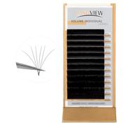 LASHVIEW Volume Eyelash Extension Fan for Professional Salon UseThickness 0.07mm Soft D Curl Length 8-15mm Misted Semi-Permanent Silk Lashes