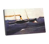 Lasite Edward Hopper《Tramp Steamer》Stampe e Quadri su Tela Tela Decor Per Soggiorno o Stanza da letto Pronto Da Appendere Su Una Spessa Cornice Di Legno（65x98cm） 26x39inch,Cornice