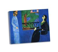Lasite Henri Matisse《Conversazione》Stampe e Quadri su Tela Tela Decorativa Per Soggiorno o Stanza da letto Pronto Da Appendere Su Una Spessa Cornice Di Legno(75x90cm) 30x35inch,Cornice