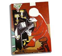 Lasite Pablo Picasso《Il pianoforte》Stampe e Quadri su Tela Tela Decorativa Per Soggiorno o Stanza da letto Pronto Da Appendere Su Una Spessa Cornice Di Legno（20x26cm） 8x10inch,Cornice