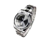 Lasitech 1 pezzo 36 mm/39 mm lunetta scanalata NH35 cassa for SK DJ parte di ricambio vetro zaffiro acciaio inossidabile adatto movimento NH36 orologio(39mm F Case NMT)