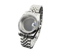 Lasitech 1 pezzo da 36 mm/39 mm con lunetta scanalata NH35, cassa in vetro zaffiro, adatto for movimento NH36, orologio for ricambio SK DJ(Silver,36mm)