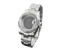 Lasitech 1 pezzo da 36 mm/39 mm con lunetta scanalata NH35, cassa in vetro zaffiro, adatto for movimento NH36, orologio for ricambio SK DJ(Green,36mm)