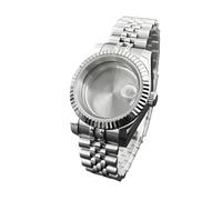 Lasitech 1 pezzo da 36 mm/39 mm con lunetta scanalata NH35, cassa in vetro zaffiro, adatto for movimento NH36, orologio for ricambio SK DJ(Black,39mm)