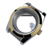 Lasitech 1 pezzo da 39 mm DJ NH35 cassa in oro giallo lunetta piatta vetro zaffiro for parti di modifica Skx Mod adatte for orologio in acciaio NH35/36(Case MT,Glock Clasp)