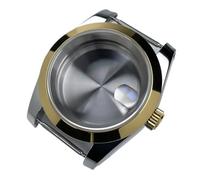 Lasitech 1 pezzo da 39 mm DJ NH35 cassa in oro giallo lunetta piatta vetro zaffiro for parti di modifica Skx Mod adatte for orologio in acciaio NH35/36(Case MS,Glock Clasp)