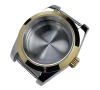 Lasitech 1 pezzo da 39 mm DJ NH35 cassa in oro giallo lunetta piatta vetro zaffiro for parti di modifica Skx Mod adatte for orologio in acciaio NH35/36(Case WMS,Glock Clasp)