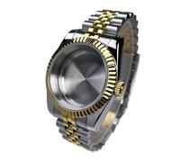 Lasitech 1 pezzo da 39 mm NH35 cassa DJ2T lunetta scanalata oro giallo vetro zaffiro SK Mod DJ parti di modifica adatte for orologio in acciaio NH35/36(Rose Gold,Glock Clasp)