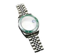 Lasitech 1 pezzo da 41 mm, cassa girevole unidirezionale in argento, cinturino in acciaio inossidabile, vetro zaffiro for parti di movimento della serie NH 35 36 38 39(7-2,7 Inches+Above)