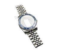 Lasitech 1 pezzo da 41 mm, cassa girevole unidirezionale in argento, cinturino in acciaio inossidabile, vetro zaffiro for parti di movimento della serie NH 35 36 38 39(11-4,7 Inches+Above)