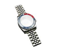 Lasitech 1 pezzo da 41 mm, cassa girevole unidirezionale in argento, cinturino in acciaio inossidabile, vetro zaffiro for parti di movimento della serie NH 35 36 38 39(12-3,2-3.9 Inches)