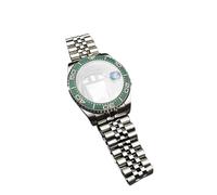 Lasitech 1 pezzo da 41 mm, cassa girevole unidirezionale in argento, cinturino in acciaio inossidabile, vetro zaffiro for parti di movimento della serie NH 35 36 38 39(6-1,7 Inches+Above)