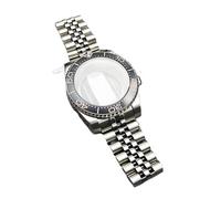 Lasitech 1 pezzo da 41 mm, cassa girevole unidirezionale in argento, cinturino in acciaio inossidabile, vetro zaffiro for parti di movimento della serie NH 35 36 38 39(4-4,2-3.9 Inches)