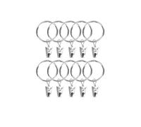 Lasitech 10 Pezzi Anelli for Tende Clip antiruggine Aste Appendiabiti for da Doccia con Anelli divisi Fibbie Decorazione for Bagno Appendere(Silver-25cm)