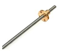Lasitmerh 1 SET 3D for stampante Vite T6 in acciaio inossidabile con grande passo Vite trapezoidale Asta 100mm 200mm 300mm 400mm 500mm con dado in rame(Pitch 1mm-Lead 2mm 1,450mm)
