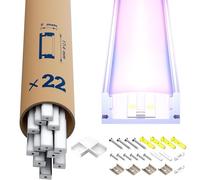 LASLUX 22x Profilo Alluminio per Strisce LED 2M (20mt) - Canalina per Striscia LED con Copertura Opaca - Dimensioni 17.4 x 7mm - Compatibile con Strisce LED fino a 12.1mm(U26-2M, 22)
