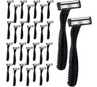 Lasnten Set di 30 rasoi usa e getta a 3 lame da uomo Bulk Set di rasoi usa e getta da uomo Rasoio da viaggio per pelle sensibile Rasoio da viaggio per rasatura liscia e confortevole per hotel, viaggi,