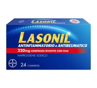 Lasonil Antinfiammatorio e Antidolorifico, Per trattamento di Mal di Schiena, Dolori Muscolari e Articolari, con 220mg di Naprossene Sodico, 24 Compresse Rivestite